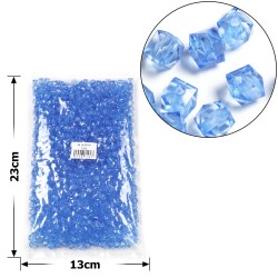 Набор бусин кубиков 8мм 900шт 250г голубой (30432)