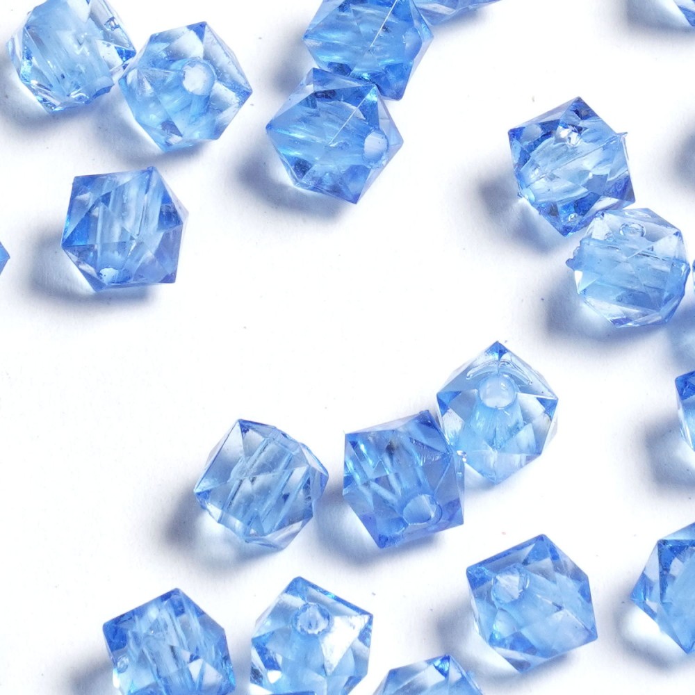 Набор бусин кубиков 8мм 900шт 250г голубой (30432) 2