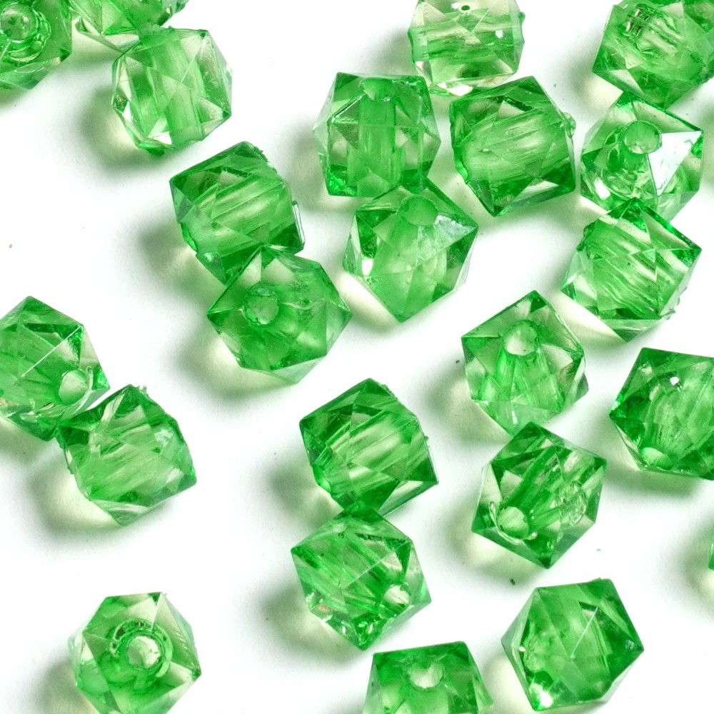 Набір намистин кубиків 8мм 900шт 250г смарагдовий (30434) 2
