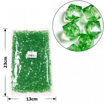 Набір намистин кубиків 10мм 575шт 250г смарагдовий (30435)