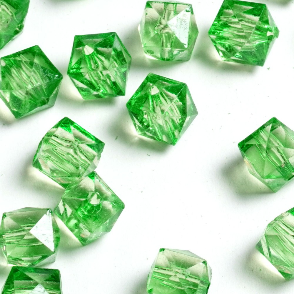 Набір намистин кубиків 10мм 575шт 250г смарагдовий (30435) 2