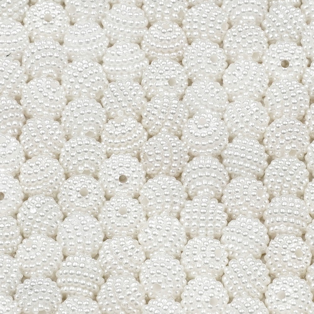 Набір намистин ожин 10мм 700шт 250г білий (30438) 2