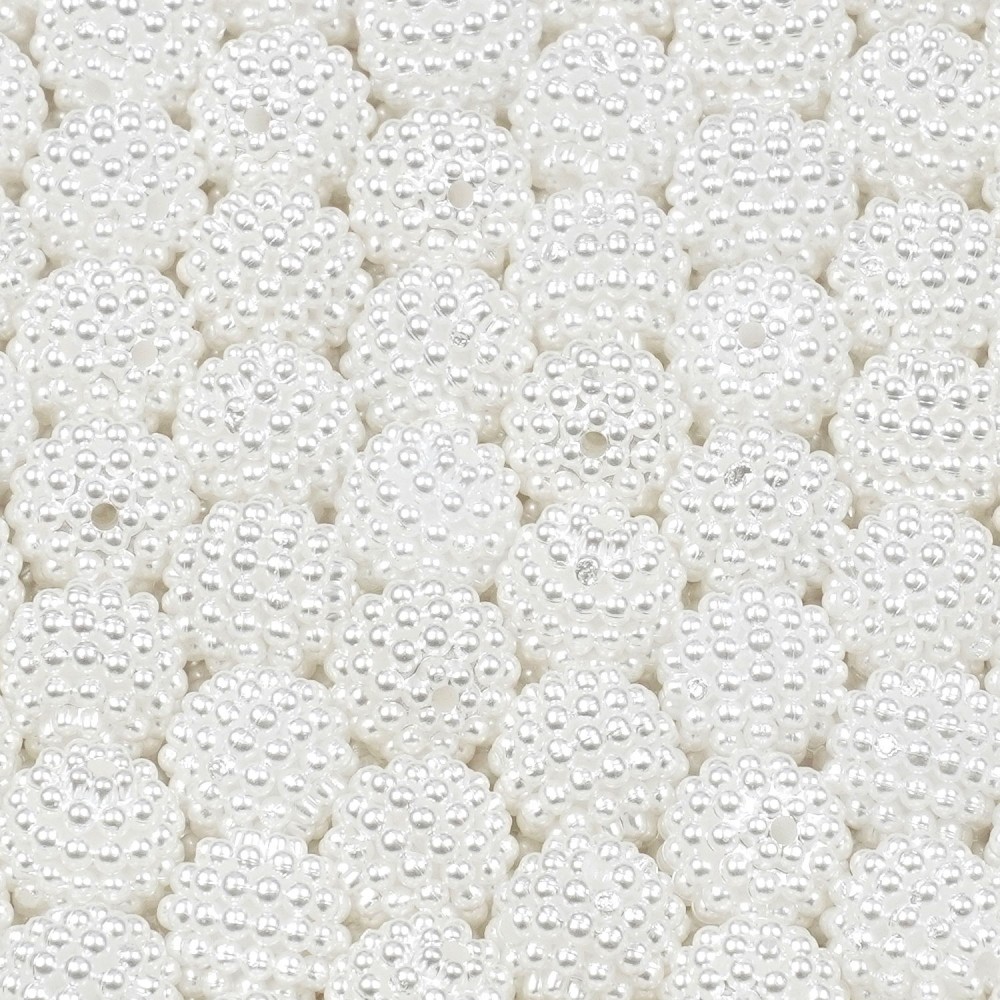 Набір намистин ожина 12мм 375шт 250г білий (30439) 2