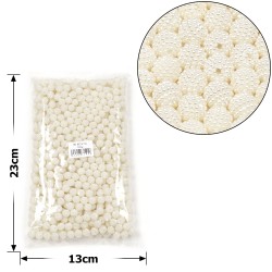 Набір намистин ожина 10мм 700шт 250г молочний (30442)