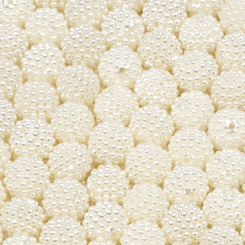 Набір намистин ожина 12мм 375шт 250г молочний (30443) 2
