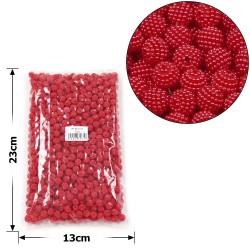 Набір намистин ожина 10мм 700шт 250г червоний (30446)