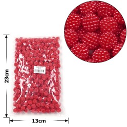 Набір намистин ожина 12мм 375шт 250г червоний (30447)