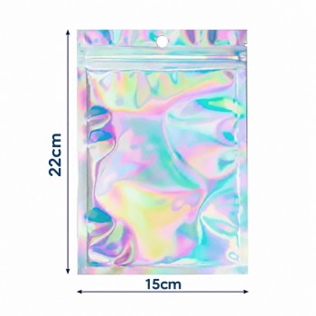 Набор пластиковых голографических пакетов с замком zip-lock 15x22см (33212)