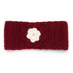 В'язана пов'язка на голову з квіткою (15925)