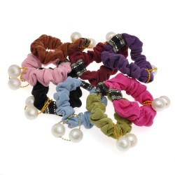 Набір резинок для волосся з намистинами велюровий (1083)