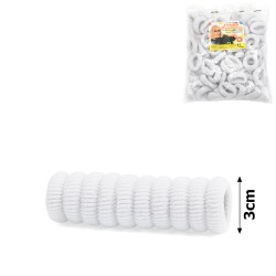 Набір маленьких махрових резинок для волосся Калуш 3см (11852) білий