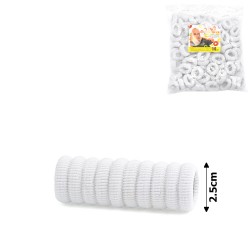 Набір маленьких махрових резинок для волосся Калуш 2.5см (12371) білий
