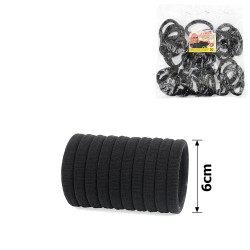 Набор резинок для волос из микрофибры Калуш 6см черный (12748)