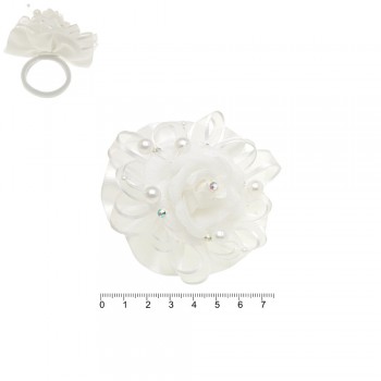 (89-14828) Набор резинок-бантов для волос белые