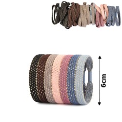 Набор плоских резинок для волос с люрексом (15323)