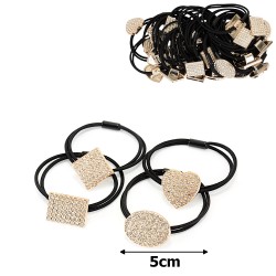 Набір подвійних резинок для волосся з фігурками чорний (15324)