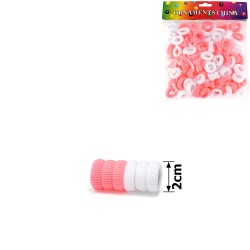 Набор махровых резинок для волос бело-розовый (15707)