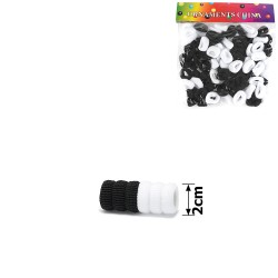 Набір махрових резинок для волосся чорно-білий (15708)