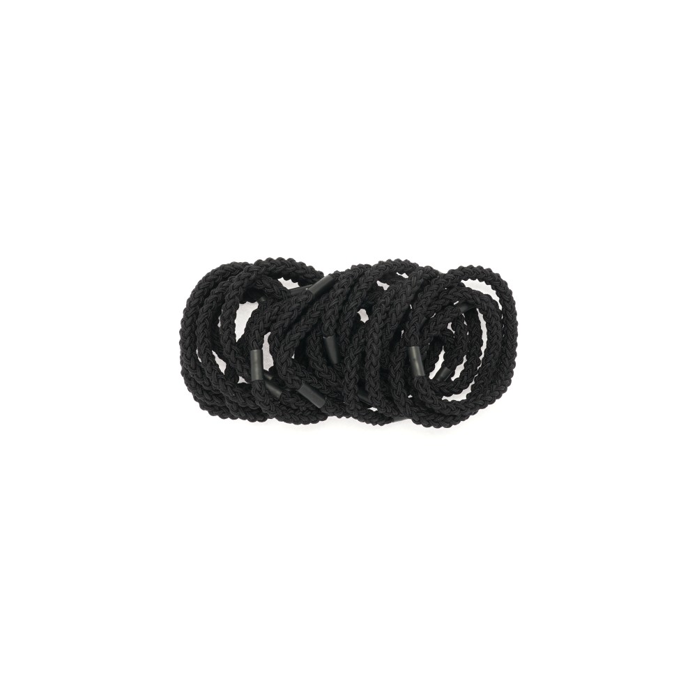 Набір плетених резинок для волосся чорний (15851) 4