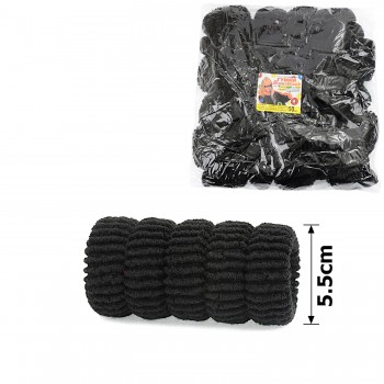 Набор больших махровых резинок для волос Калуш 5.5см (3092) черный