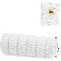 Набір великих махрових резинок для волосся Калуш 6.2см (3108) білий