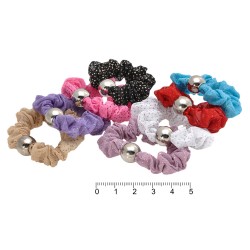 Набір резинок для волосся із шифонової тканини тонкі (4056)