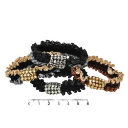 Набір жатих резинок для волосся зі стразами (5266)