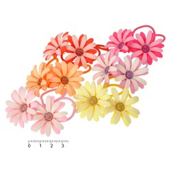 Набор детских тонких резинок для волос с цветком (6441)