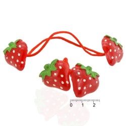 Набор детских тонких резинок для волос Клубника (821)