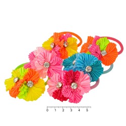 Набір тонких резинок для волосся з подвійною квіткою (8979)