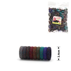 Набір резинок для волосся з мікрофібри з люрексом Калуш 2.4см темно-пастельний (24279)