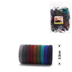 Набір резинок для волосся з мікрофібри з люрексом Калуш 3.5см темно-пастельний (24281)