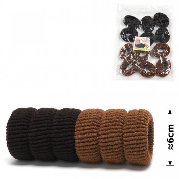 Набір великих махрових резинок для волосся Калуш 6см (28288) коричневий