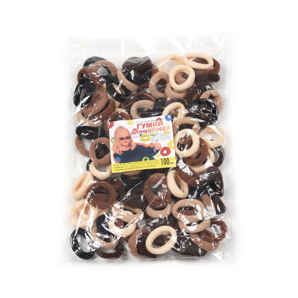 Набор резинок для волос из микрофибры Калуш 2.6см коричневый (30593) 4