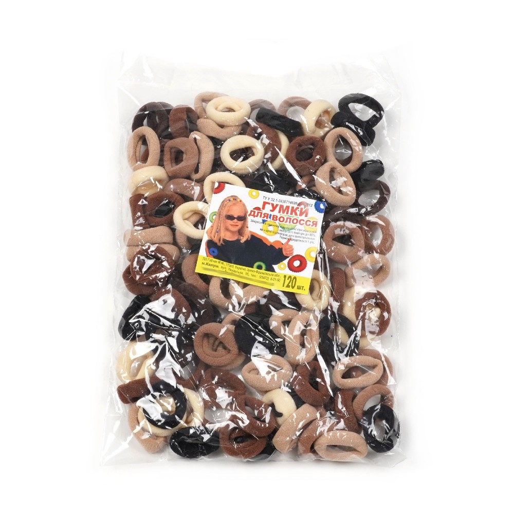 Набор резинок для волос из микрофибры Калуш 2.3см коричневый (30594) 3