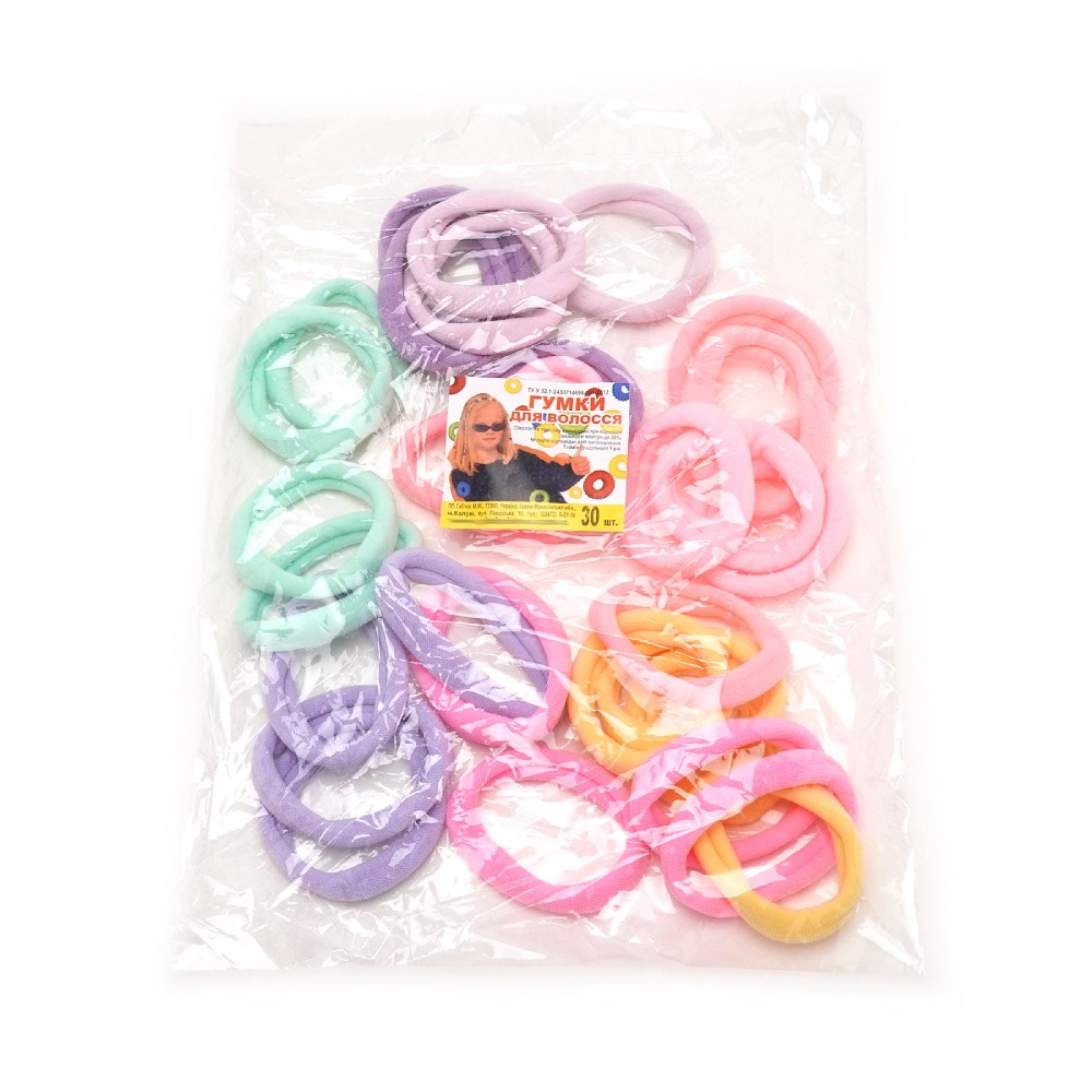 Набір резинок для волосся з мікрофібри Калуш 6см Candy mix (31289) 3