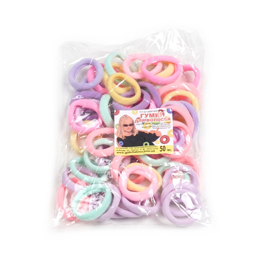 Набір резинок для волосся із мікрофібри Калуш 4.2см Candy mix (31291) 3