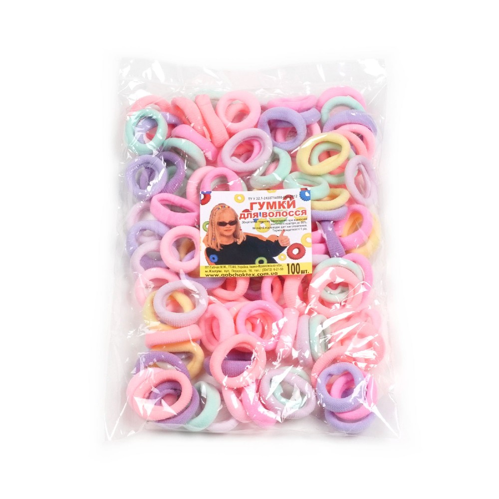 Набір резинок для волосся з мікрофібри Калуш 2.8см Candy mix (31293) 3