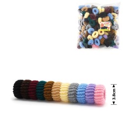 Набір великих махрових резинок для волосся Калуш 3.8см (9843) темно-пастельний