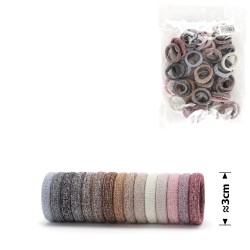 Набір резинок для волосся з мікрофібри з люрексом 3см (15171)