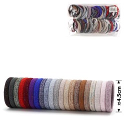 Набір резинок для волосся з мікрофібри з люрексом 4.5см (15173)