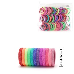 Набір резинок для волосся з мікрофібри з люрексом 4.5см (15174)