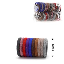 Набор резинок для волос из микрофибры с люрексом 6см (15175)