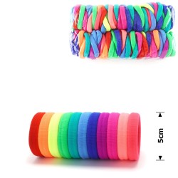 Набір резинок для волосся з мікрофібри (21-15177) в пакеті, кольоровий