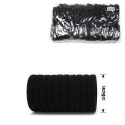 Набір резинок для волосся з мікрофібри (21-15179) у пакеті, чорний