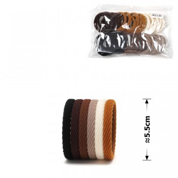 Набор резинок для волос из микрофибры (15-28585) коричневый