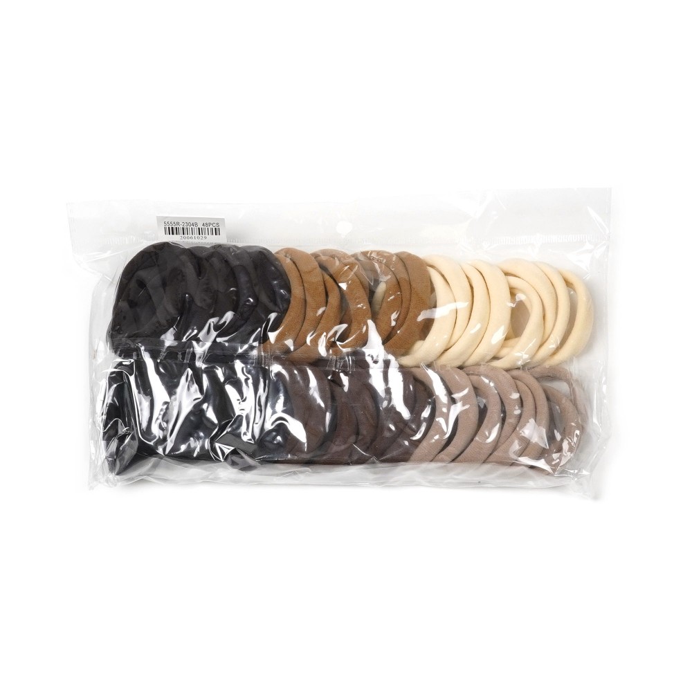 Набор резинок для волос из микрофибры (19-28588) коричневый 2