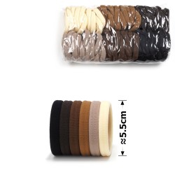 Набір резинок для волосся з мікрофібри (21-31422) в пакеті, коричневий