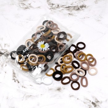 Набор резинок для волос из микрофибры (10-31424) коричневый