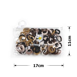 Набір резинок для волосся з мікрофібри (10-31424) коричневий